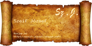 Szeif József névjegykártya