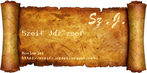 Szeif József névjegykártya